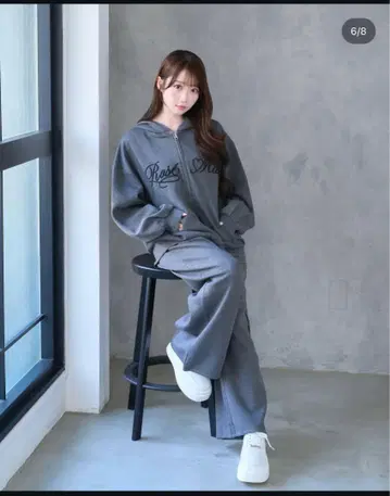 Logo 3d embroidery pants gray