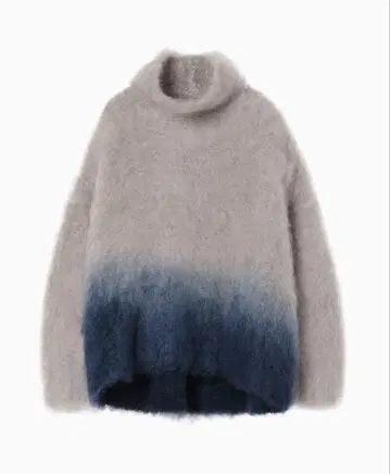 Fur Knitted High Neck Top - grey mame