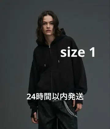 soerte 헤비 웨이트 더블 지퍼 후디 [짧은 기장] 후드티
