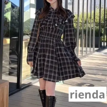 rienda 프론트 ZIP 셔츠 미니 원피스