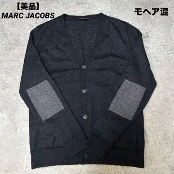 컨디션 최상 MARC JACOBS 모헤어 혼방 블랙 엘보우 절개 가디건