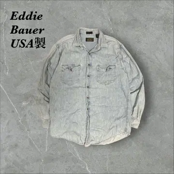 702] USA제 에디 바우어 코튼 데님 셔츠 블랙 택 구제 의류