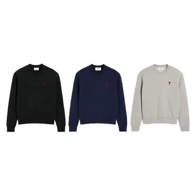 *AMI* QR Code Ami Sweatshirt Grey/Black/Navy