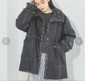 JEANASIS 리버서블 무스탕 퍼 블루종