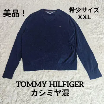 [ 새상품급 ] 타미힐피거 V넥 스웨터 XXL 캐시미어 혼방 네이비