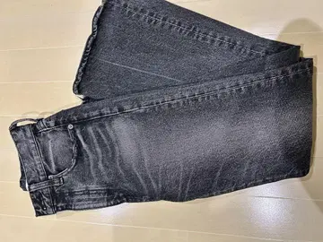 플레어 데님 팬츠 블랙 하이웨스트