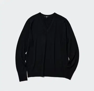 UNIQLO 엑스트라 파인 메리노 V넥 스웨터 블랙 L 택 포함