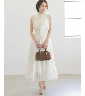 snidel 원피스 백리본 쉬폰 원피스 스나계