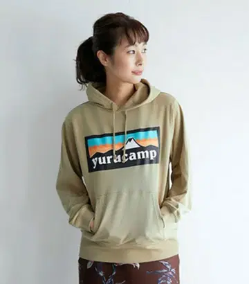[ 완판템 ]  후지산 yurucamp 로고 후드티