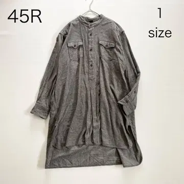 4758 [ 새상품급 ] 45R 풀오버 원피스 밴드 카라 헤링본 S