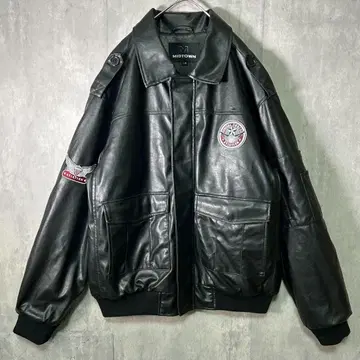 인조 가죽 A-2 자켓 플라이트 와펜 블랙 L