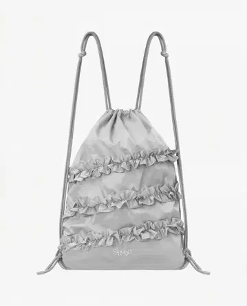 SINOON Ruffle String Bag (Silver)