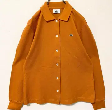 라코스테 LACOSTE 로고 자수 사슴 피케 셔츠 가디건 프론트 오픈