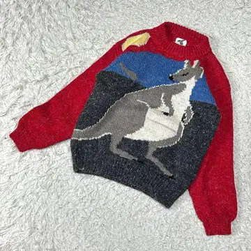 레어 호주산 BONZ 핸드 니트 캥거루 아트 포켓