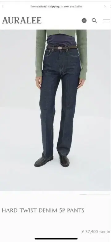 AURALEE HARD TWIST DENIM 5P PANTS 24inch