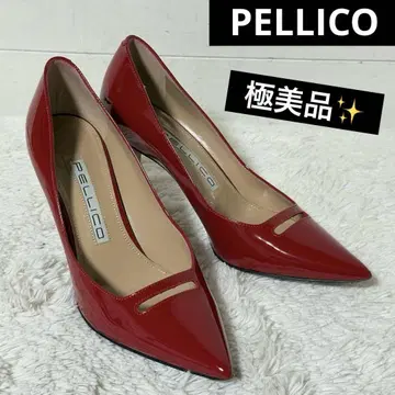 컨디션 최상 펠리코 아넬리 펌프스 하이힐 패턴트 레더 레드 36