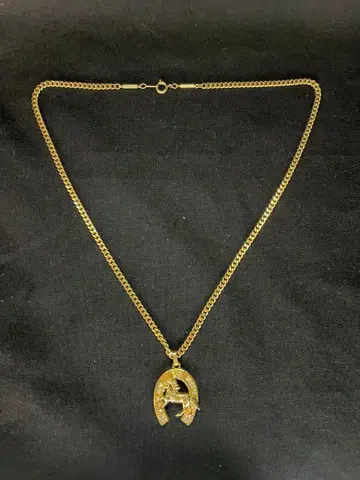 키헤이 스와로브스키 골드 목걸이 말발굽 말 여성용 남성용