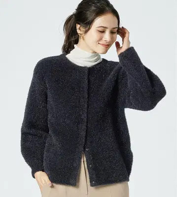 플라스테 2024AW 라메 페더 얀 2WAY 가디건
