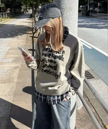 셔츠 레이어드 로고 맨투맨