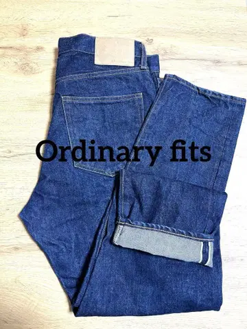 Ordinary fits 블루 데님 팬츠 30인치 빨간색 귀 버튼 플라이