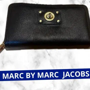 MARC BY MARC JACOBS 블랙 가죽 골드 금장 장식 장지갑
