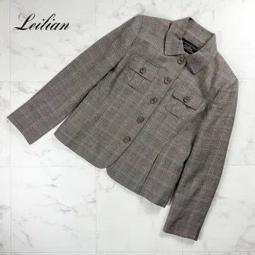 새상품급 Leilian 체크 셔츠 브라운 계열 사이즈 9*NC1050