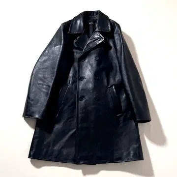 [ 새상품급 ] A.P.C. 가죽 코트 더블 블랙 M 사이즈 아카이브