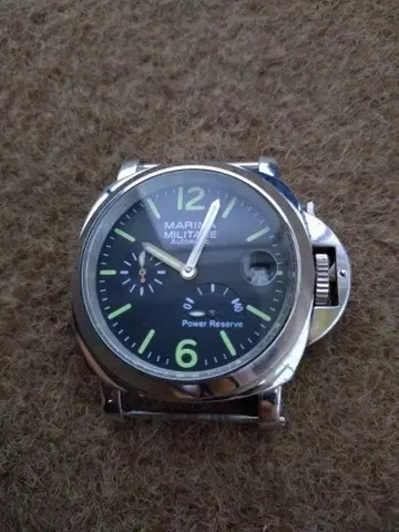 밀리터리 워치 자동 와인딩 손목시계 파워 리저브 포함 크라운 하자 있음