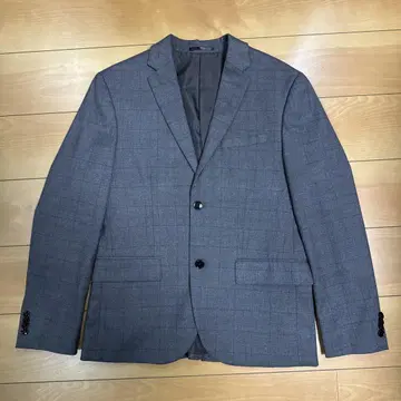 H&M 그레이 체크 무늬 테일러드 자켓