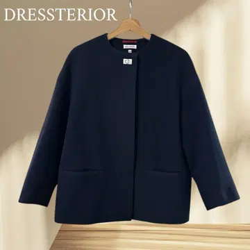 DRESSTERIOR 노카라 자켓 코트 네이비 36 S 사이즈