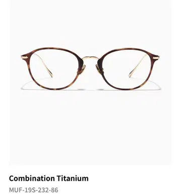 JINS 안경 Combination Titanium 브라운 데미