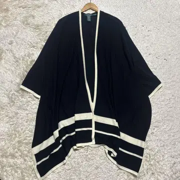 로렌 랄프 로렌 울 가운 판초 블랙 S~M 여성용 겉옷