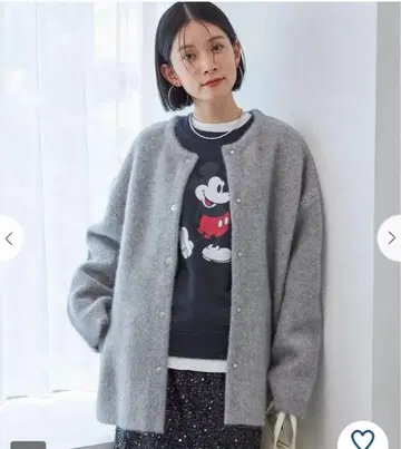 새상품 쉽스 노카라 자켓 그레이