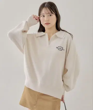 [ Chico ] 더블 칼라 스키퍼 니트