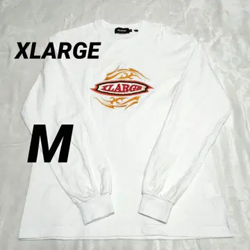 [ 새상품급 ] XLARGE 자수 로고 화이트 M 긴팔 티셔츠 롱T