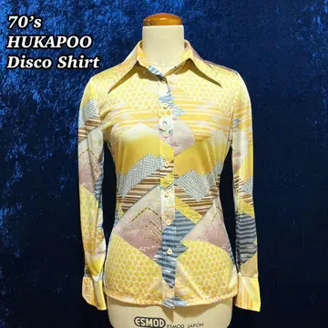 70's HUKAPOO 일본풍 패턴 디스코 셔츠