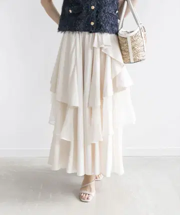 세일 RANDA 란다 비대칭 캉캉 스커트 1 베이지