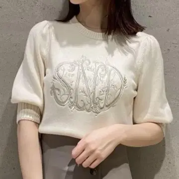 [새상품급] SNIDEL Sustainable 자수 니트 풀오버