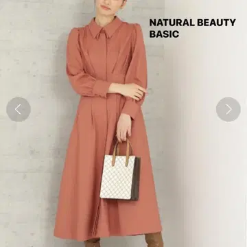 NATURAL BEAUTY BASIC 허리 절개 셔츠 원피스