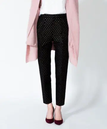LOULOU WILLOUGHBY 스타 자카드 라메 테이퍼드 팬츠