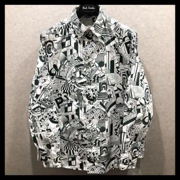 폴스미스 긴팔 셔츠 M 사이즈 올 패턴 화이트 계열