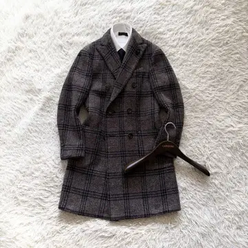 [ 새상품급 ] LARDINI 브라운 울 더블 체스터 코트 사이즈 46