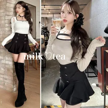 택 포함 새상품 셰리미 더블 버튼 치마바지 Cherimi 블랙 Rady