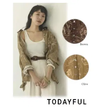 todayful 투데이풀 셔츠 마블셔츠 올리브