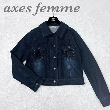 [새상품급] axes femme 엑시즈팜 데님 자켓 다크 블루