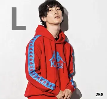 Kappa 레드 후드 후드티 L 사이즈 긴팔 풀오버 상의
