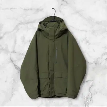 유니클로 하이브리드 다운 후드티 올리브 XL