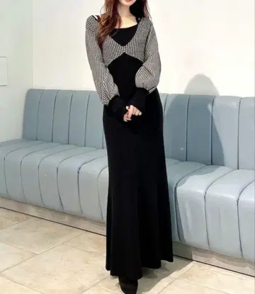 리젝시 RESEXXY 하운드 투스 니트 원피스