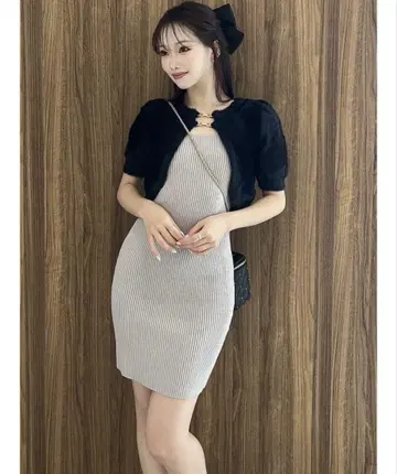 샤기 앙상블 니트 원피스