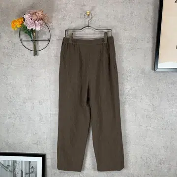 새상품급 HAUTMONDE 여성용 크롭 팬츠 슬랙스 M 브라운